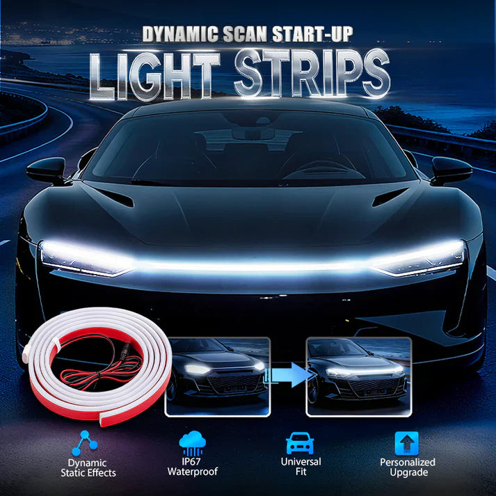 🔥【Dynamic Scan HoodBeam Kit】- 50% OFF! Light up your hood with hypnotic smooth scanning effects! ✨🚗 Main image
