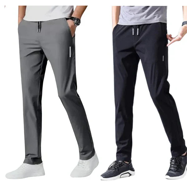 SportFlex™ - Combo of 2 Men's Sports Regular Fit Lycra Track Pants