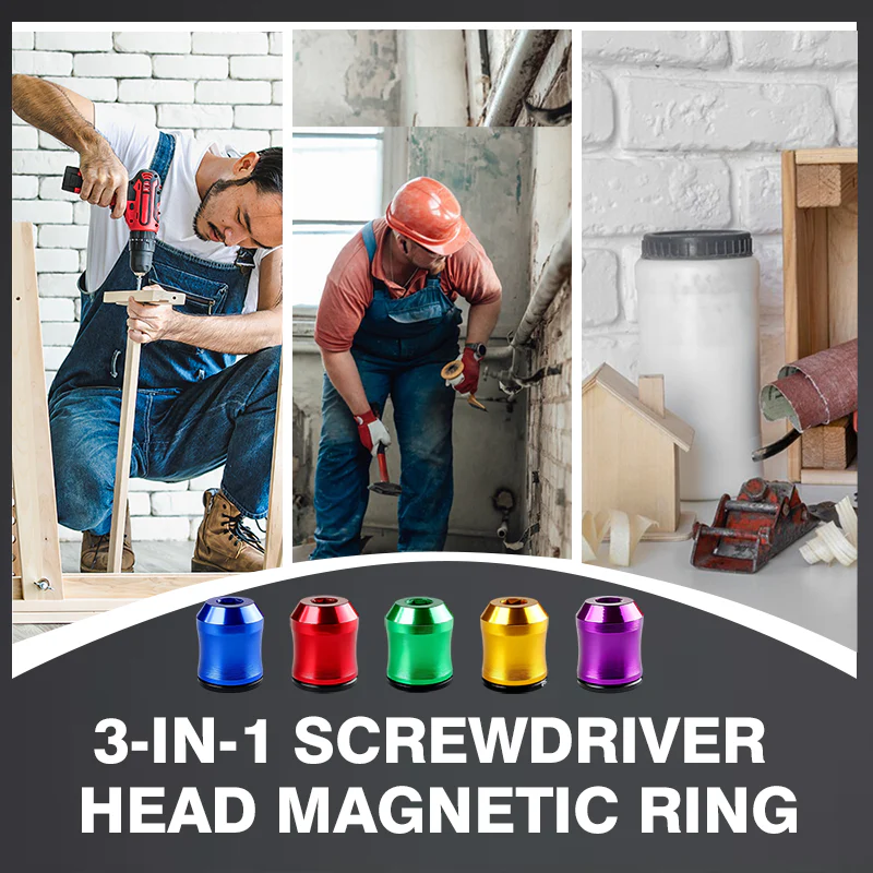 3-in-1 Screwdriver Head Magnetic Ring | Pack Of 3 🔥 Main image