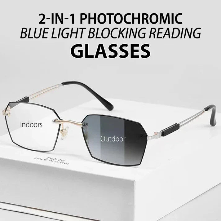 2-in-1 Photochromic Blue Light Blocking Reading Glasses Main image