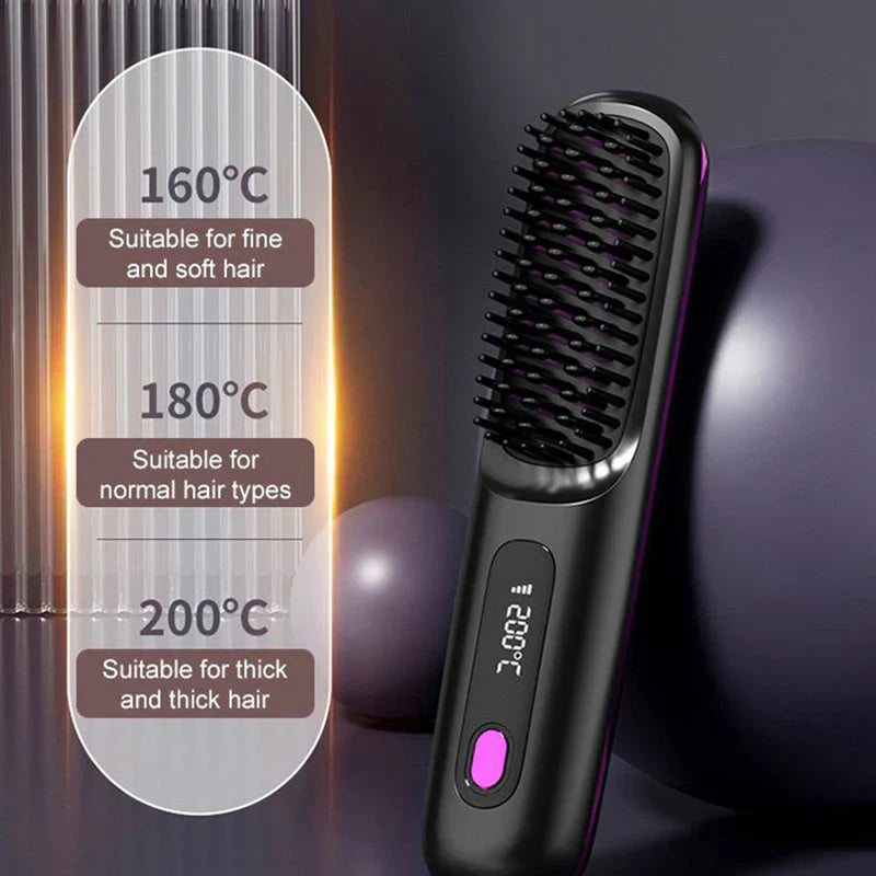🔥Summer Hot Sale 40% Off🔥Wireless Ceramic Heating Hair Straightening Comb Secondary image